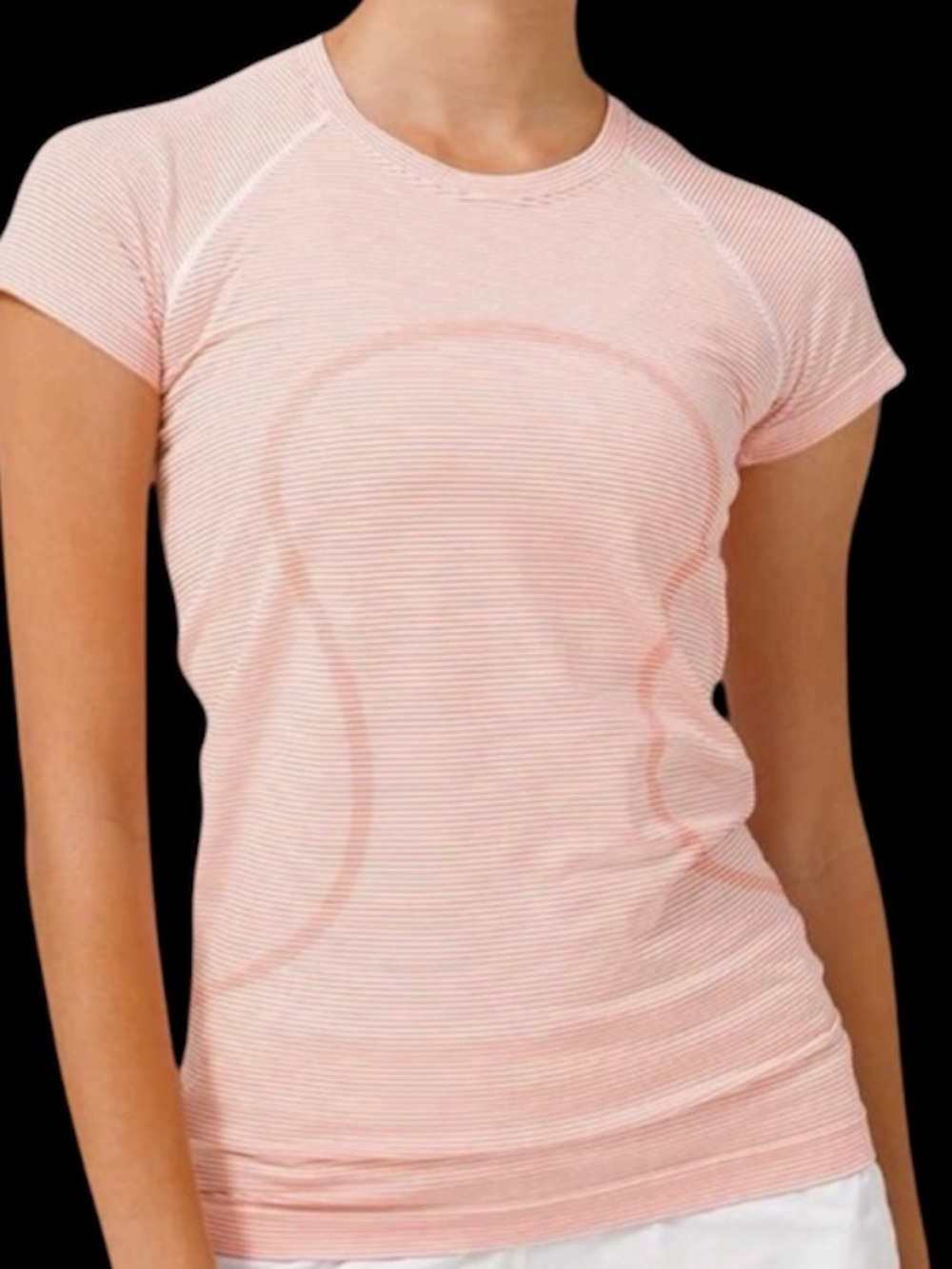 lululemon Swiftly tech 2.0  Light Pink Striped Short Sleeve Tee